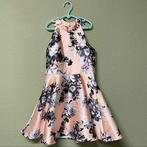 Zunie Girls sleeveless tie back peach Floral dress sz 10